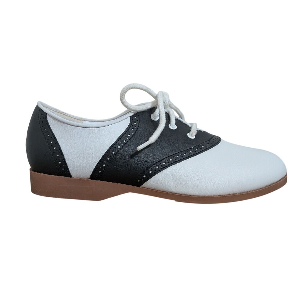 Smartfit Saddle Shoes Size 6 Black White Retro Oxford School Uniform Preppy